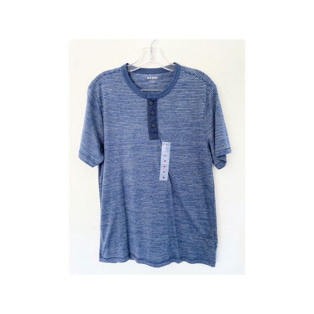 NWT Old Navy Blue Striped Henley T-shirt